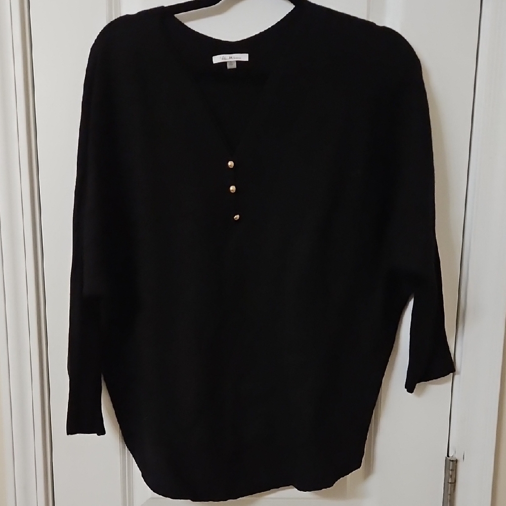 Milano Black Sweater with Gold Accents